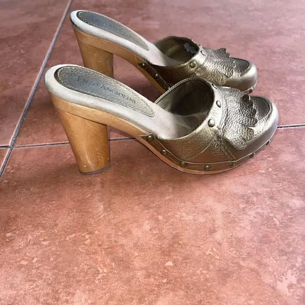 Enzo Angiolini Bronze Clogs